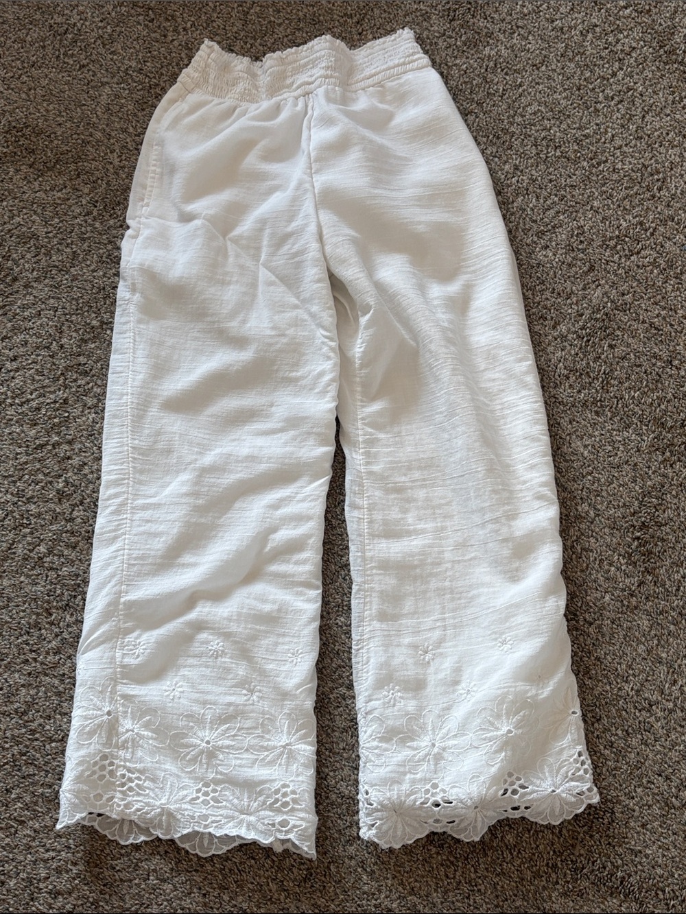 Abercrombie kids Girls' Embroidered Eyelet Hem Pants